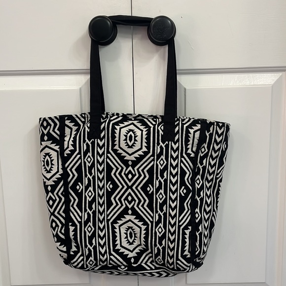 Forever 21 Canvas Boho Tribal Embellished Tote Bag - Picture 4 of 14